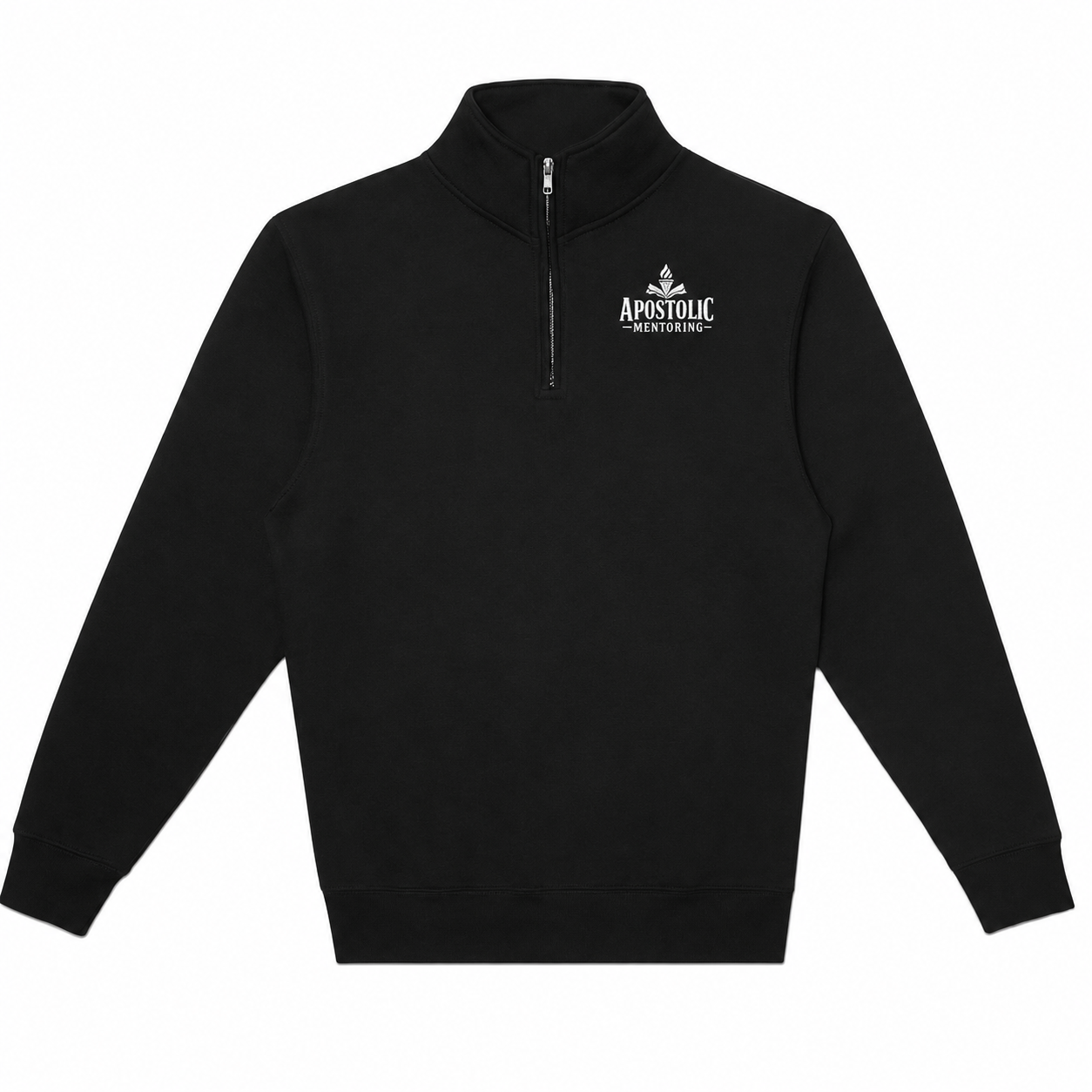 Apostolic Mentoring Embroidered Quarter-Zip – Black