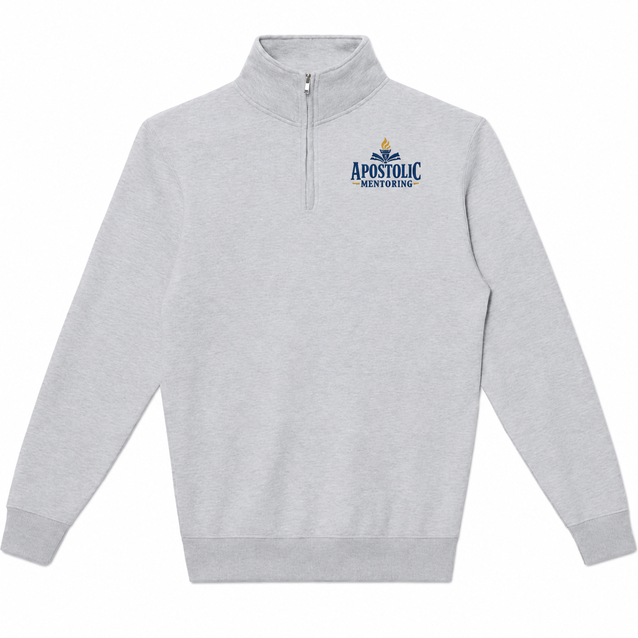 Apostolic Mentoring Embroidered Quarter-Zip – Grey