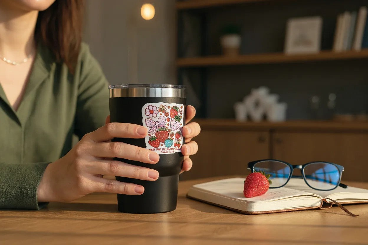 Taste and See Strawberry Sticker (Psalm 34:8)