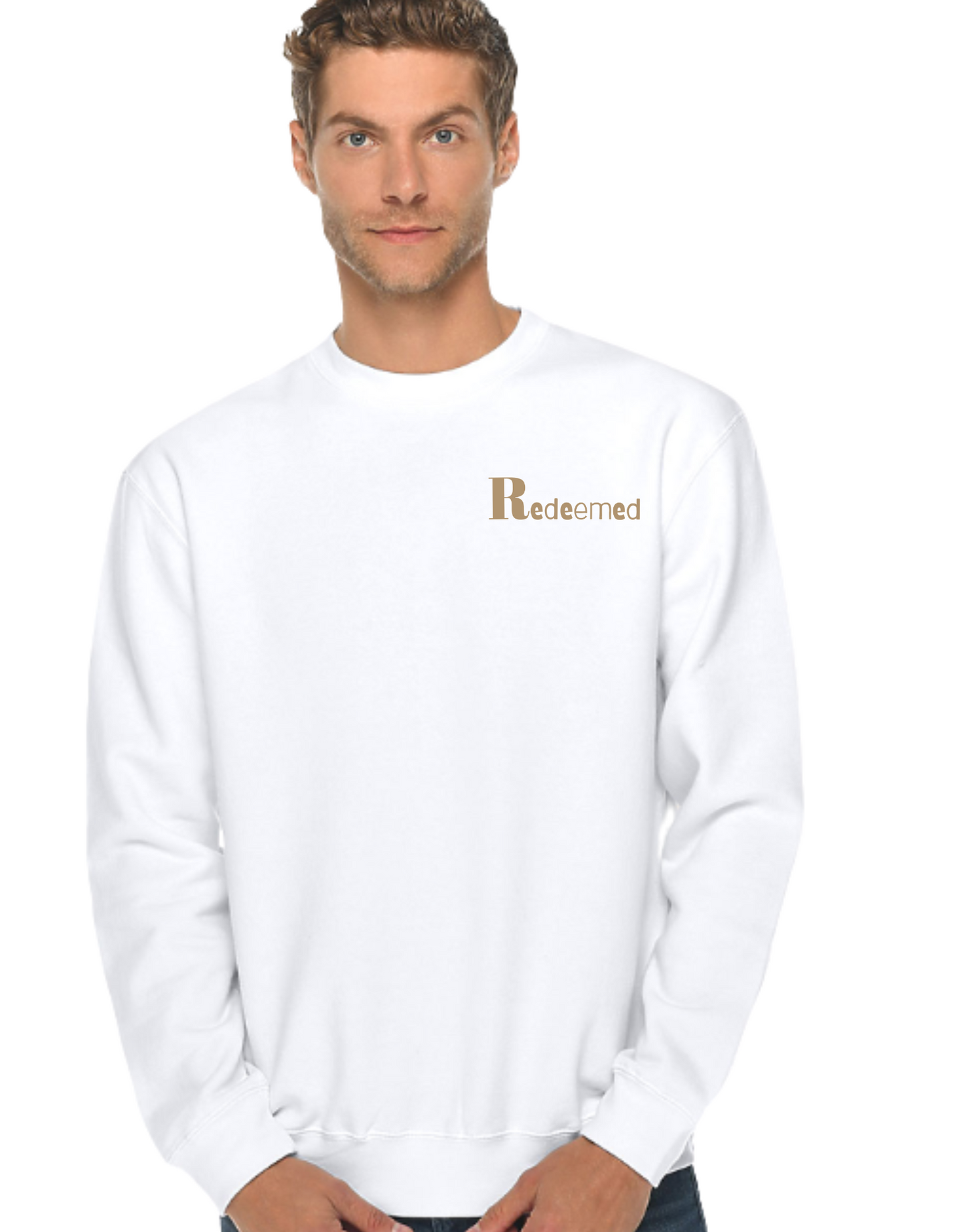 "Redeemed" Christian Sweatshirt with John 3:16 on back