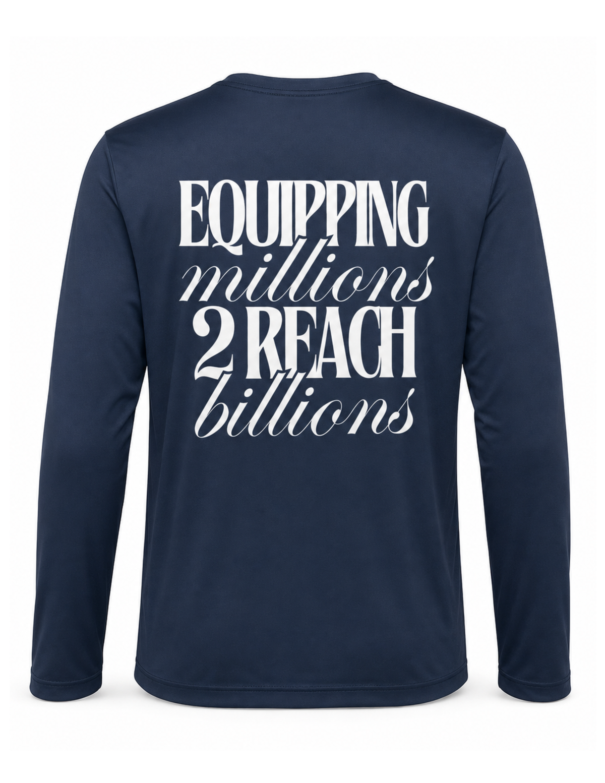 Apostolic Mentoring “Equipping Millions” Performance Long-Sleeve Shirt – Navy