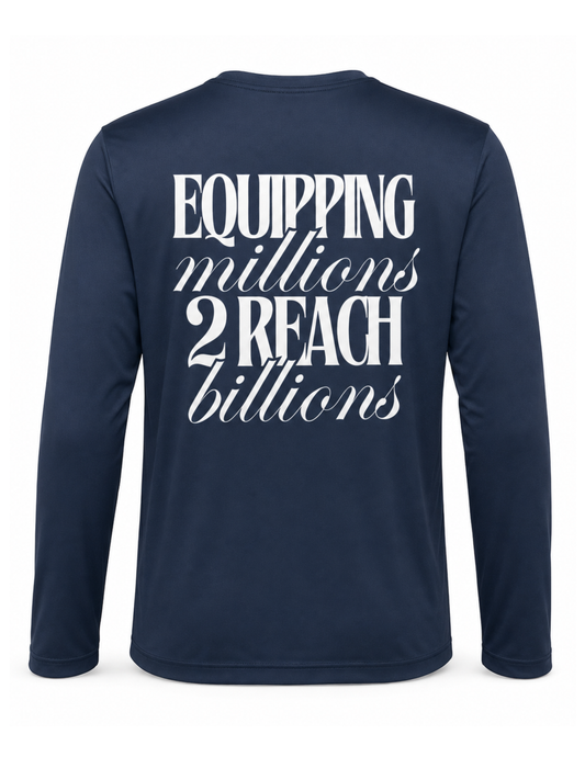 Apostolic Mentoring “Equipping Millions” Performance Long-Sleeve Shirt – Navy