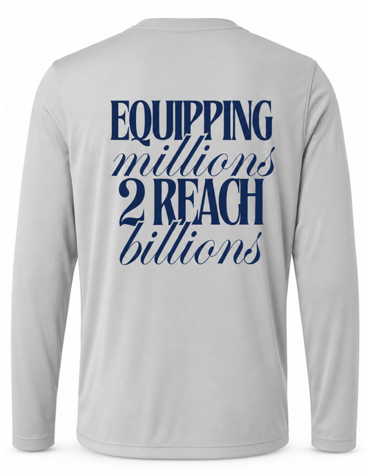 Apostolic Mentoring “Equipping Millions” Performance Long-Sleeve Shirt – Platinum
