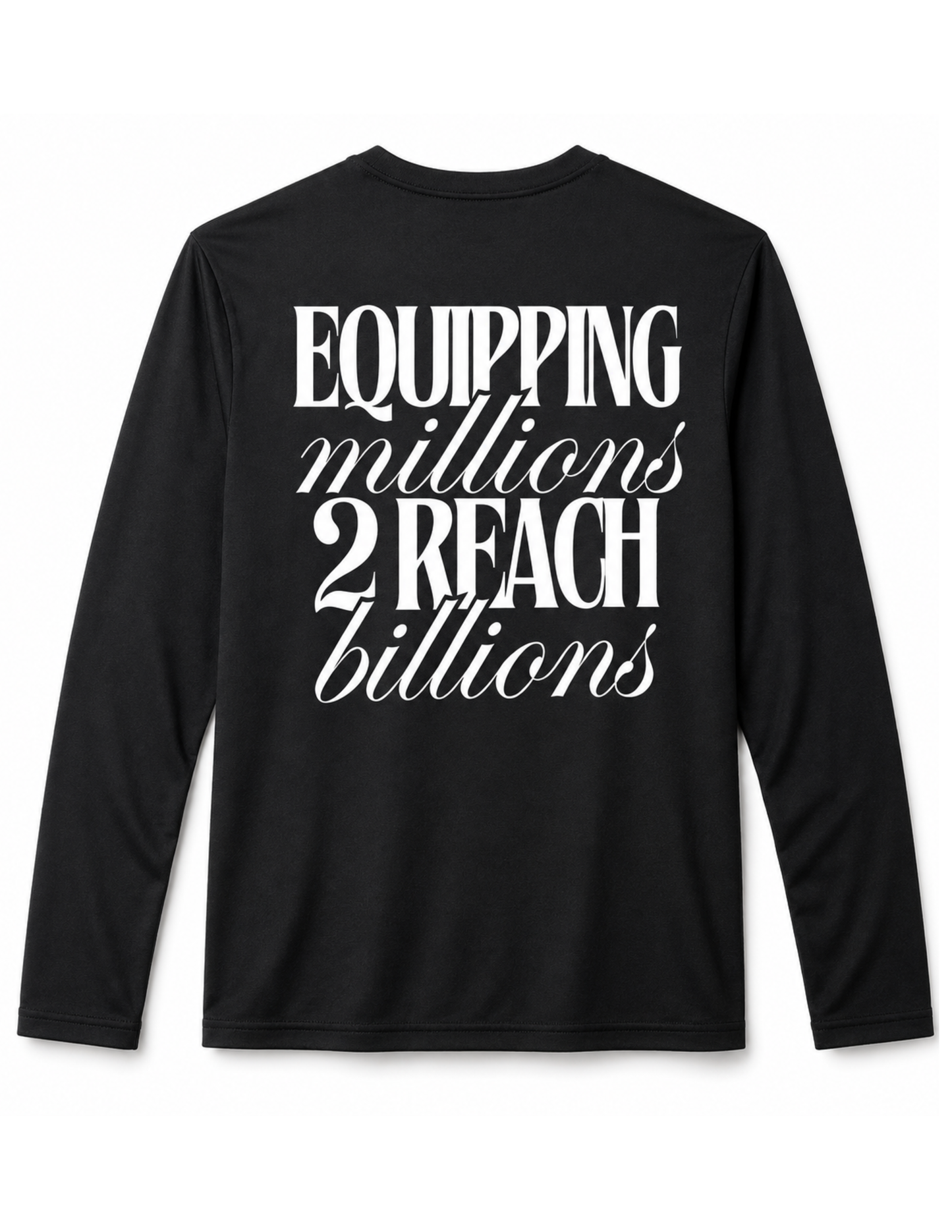 Apostolic Mentoring “Equipping Millions” Performance Long-Sleeve Shirt – Black