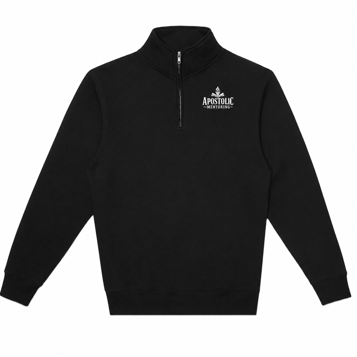 Apostolic Mentoring Embroidered Quarter-Zip – Black