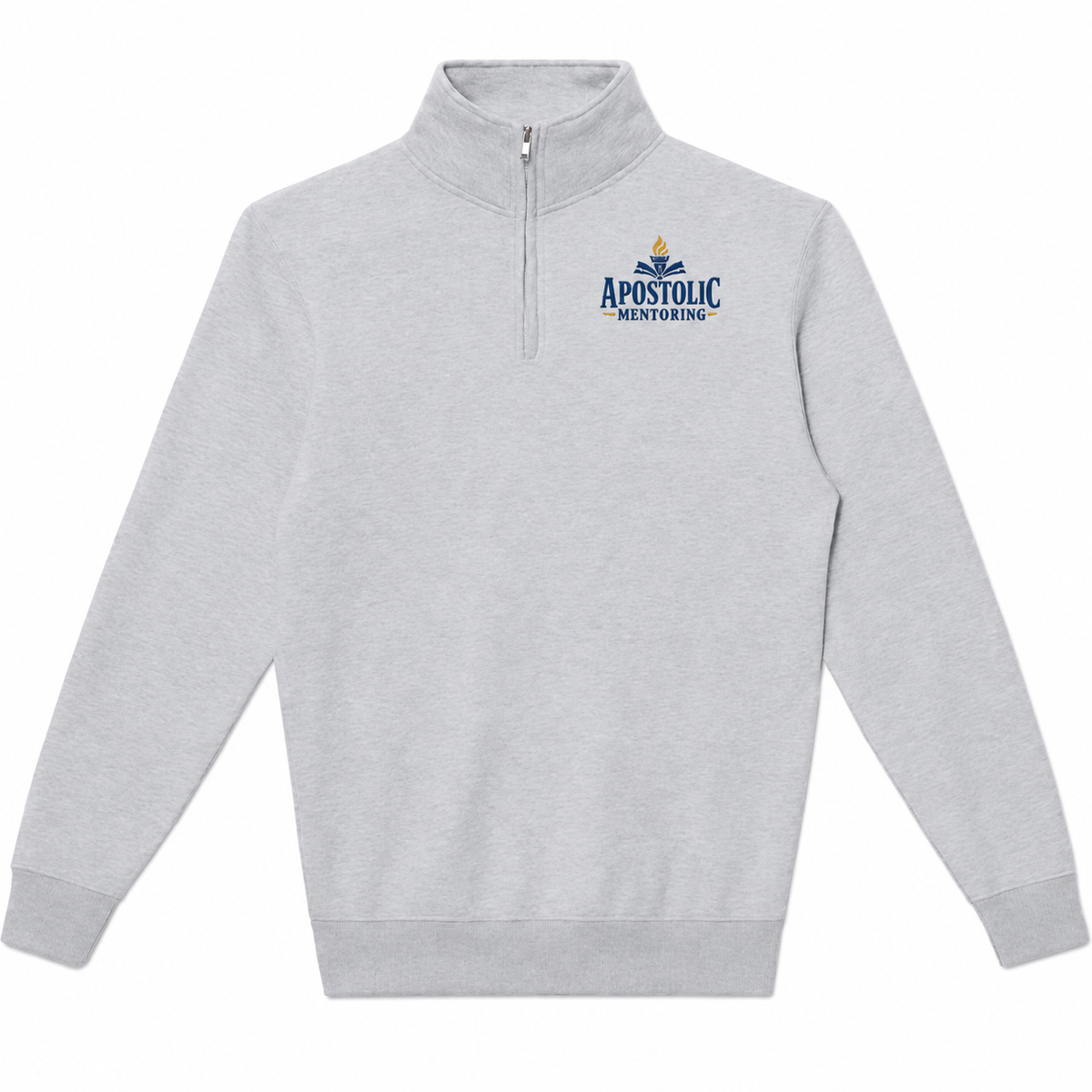 Apostolic Mentoring Embroidered Quarter-Zip – Grey