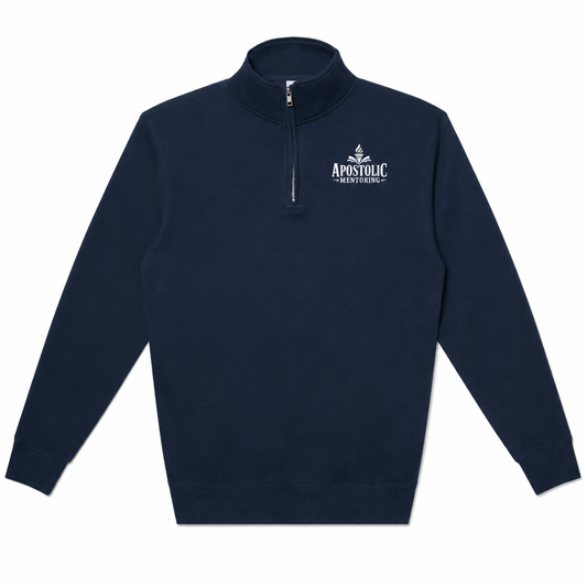 Apostolic Mentoring Embroidered Quarter-Zip – Navy