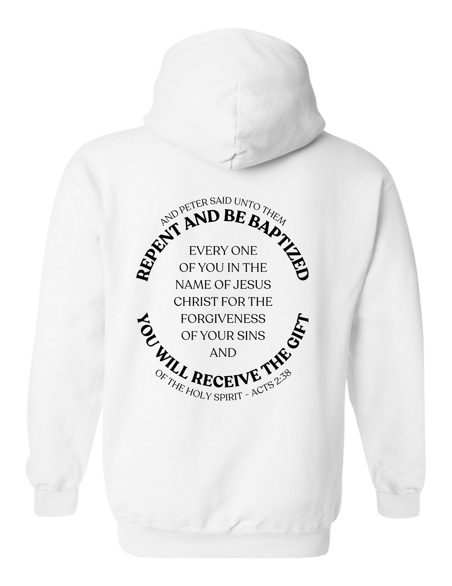 Outpouring Acts 2:38 Pullover Hoodie-White