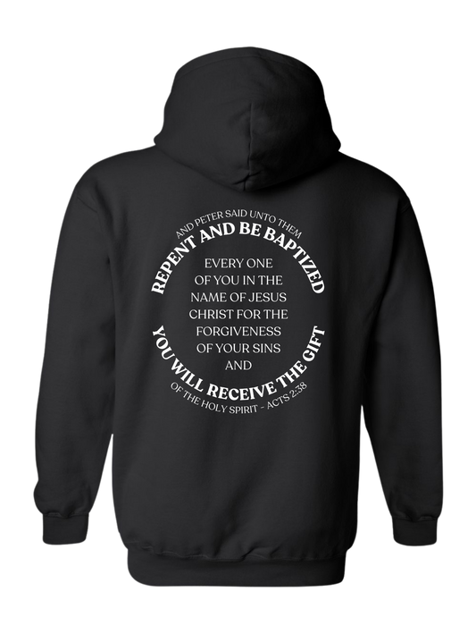Outpouring Acts 2:38 Pullover Hoodie-Black