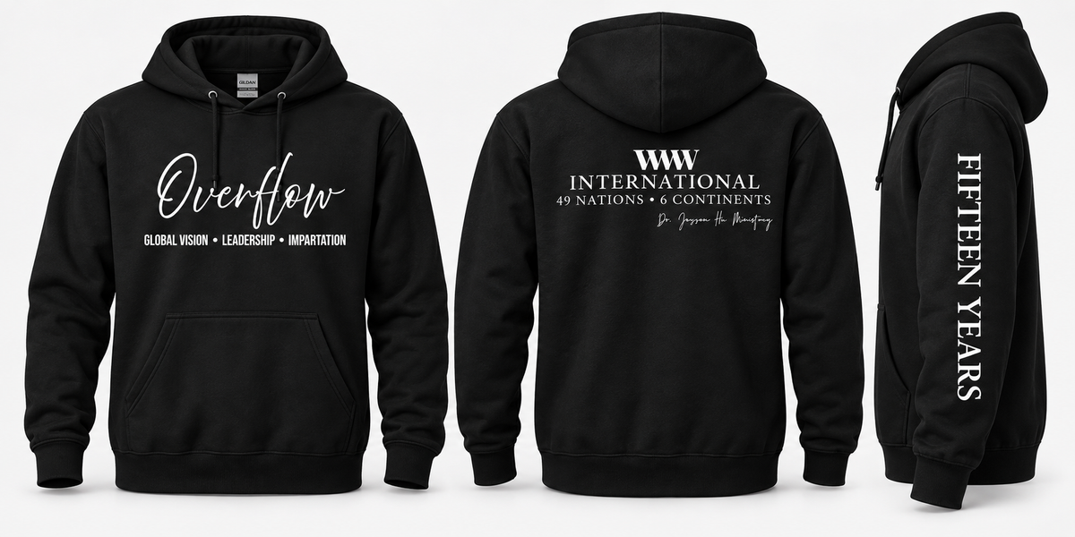 WMW International Overflow Hoodie | 15-Year Celebration