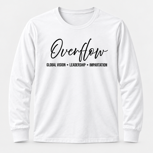 WMW International Overflow Long Sleeve Tee – White | 15-Year Celebration