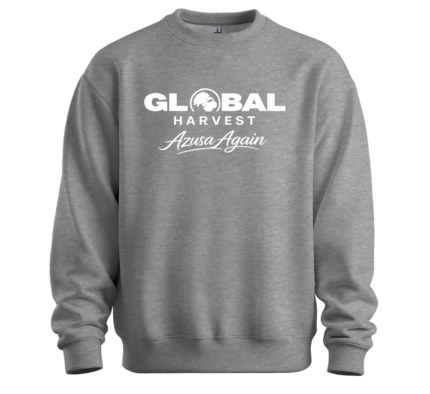 Global Harvest "Azusa Again" Crewneck sweatshirt-Ash Grey