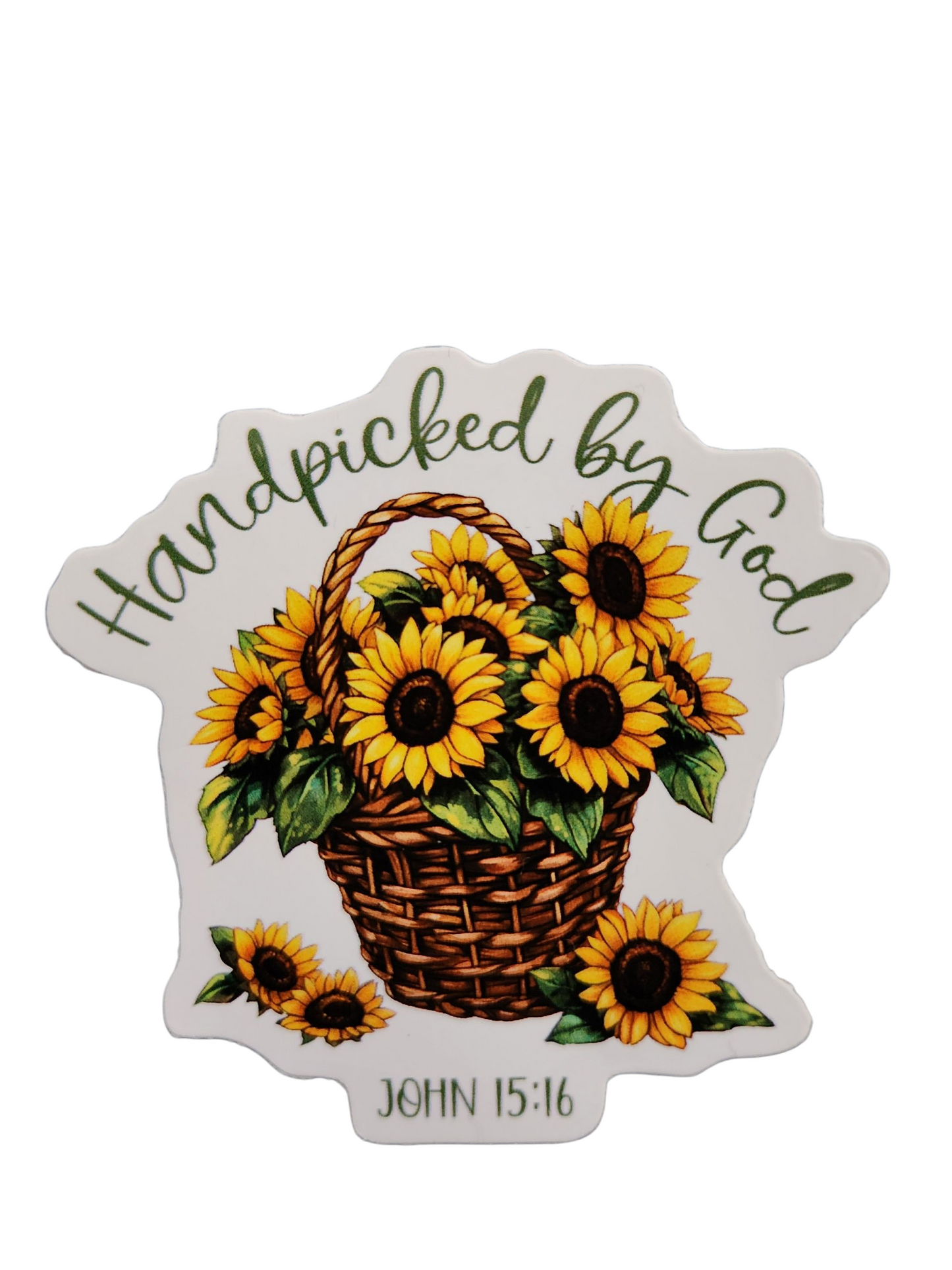 Handpicked by God Sunflower Sticker (John 15:16)