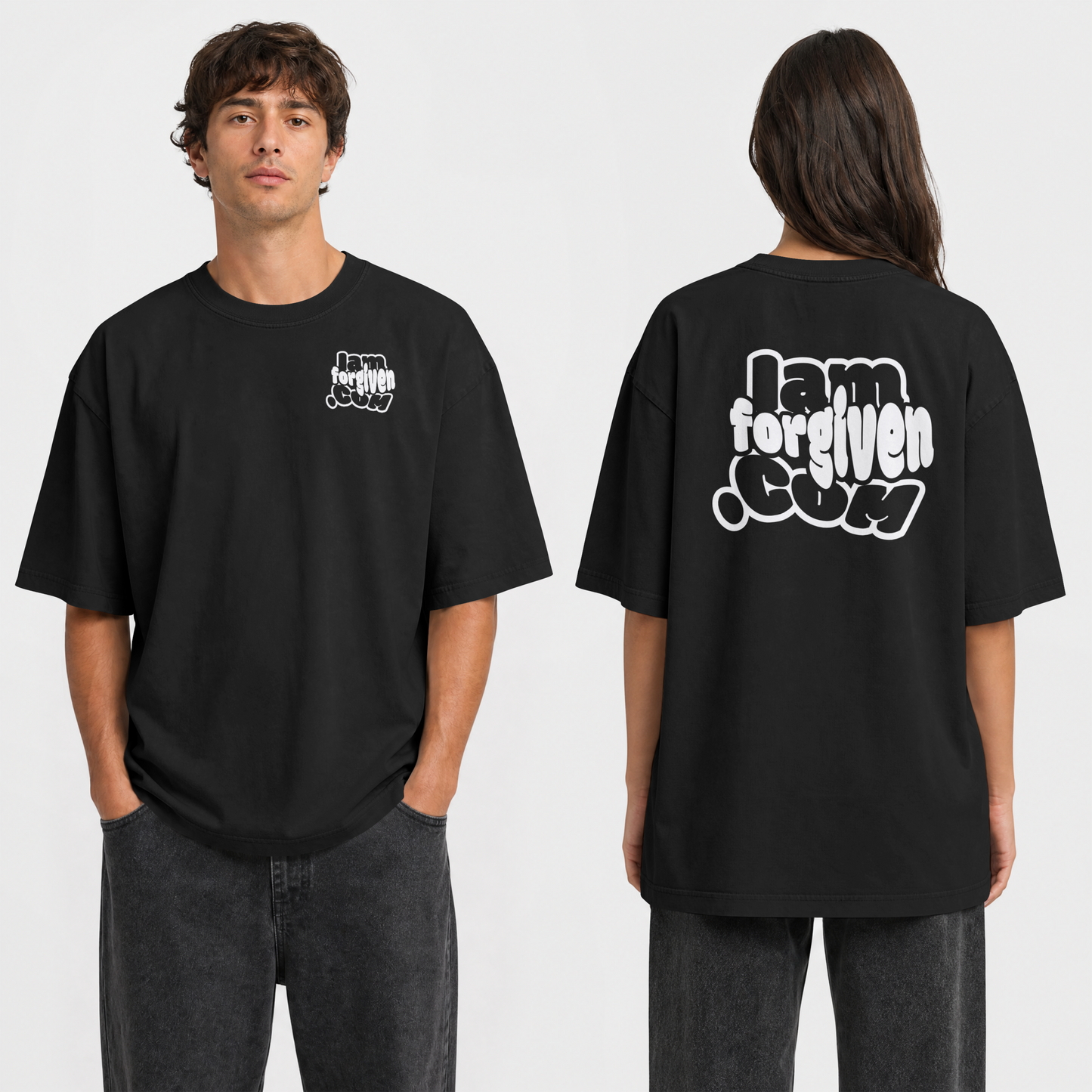 IamForgiven.com in bubble cloud tee