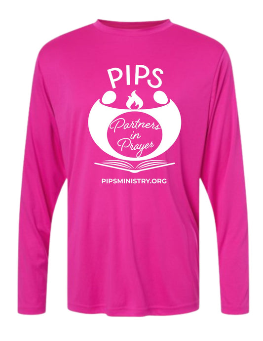 PIPS Partners in Prayer Long-Sleeve Shirt-Magenta