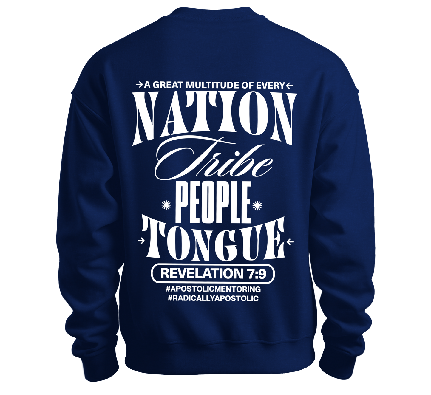Global Harvest "Azusa Again" Crewneck sweatshirt -Navy