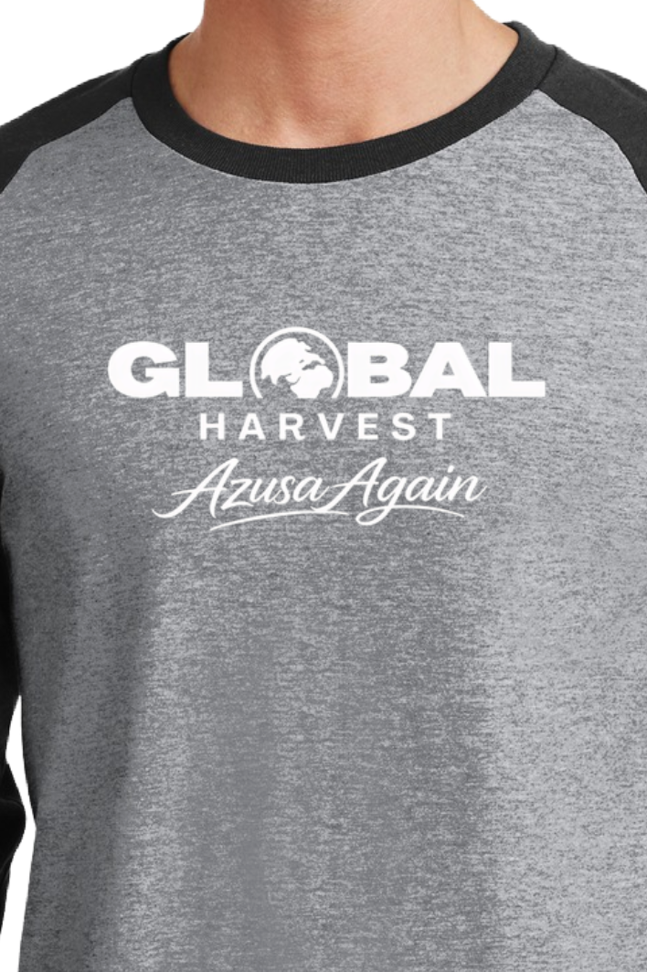 3/4-Sleeve Raglan Tee - Gray and Jet Black. Azusa Again