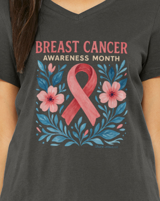 Breast Cancer Awareness tee- v neck