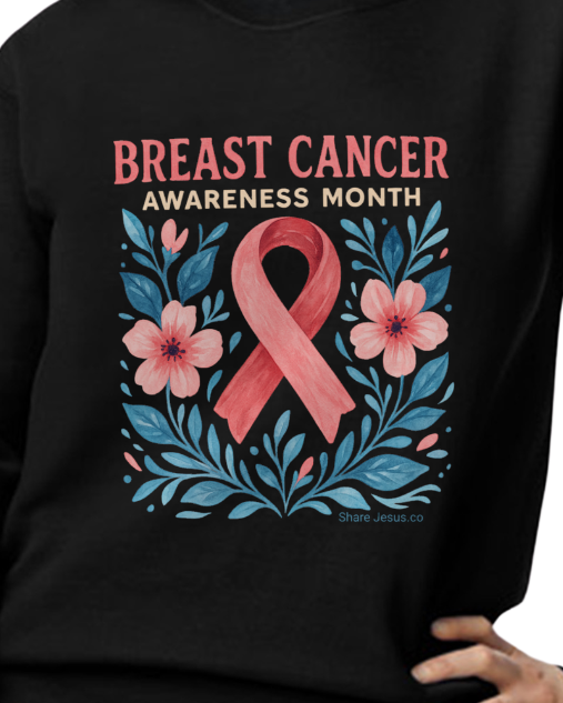 Breast Cancer Awareness black crewneck sweatshirt