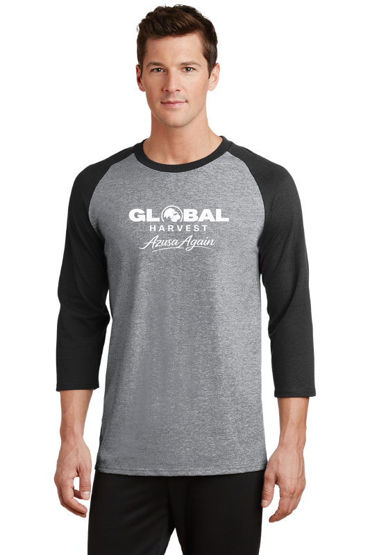 3/4-Sleeve Raglan Tee - Gray and Jet Black. Azusa Again